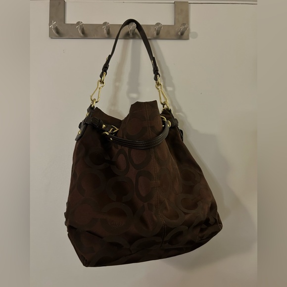 Coach Brown Sateen Hand Bag - Picture 2 of 3